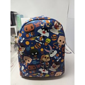 Funko Space Jam Backpack Blue Multi Color New Legacy  PVC Toon Squad Zip Closure